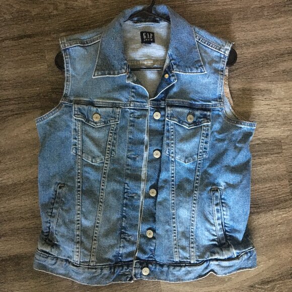 GAP Denim Vest Medium Wash - Picture 1 of 3